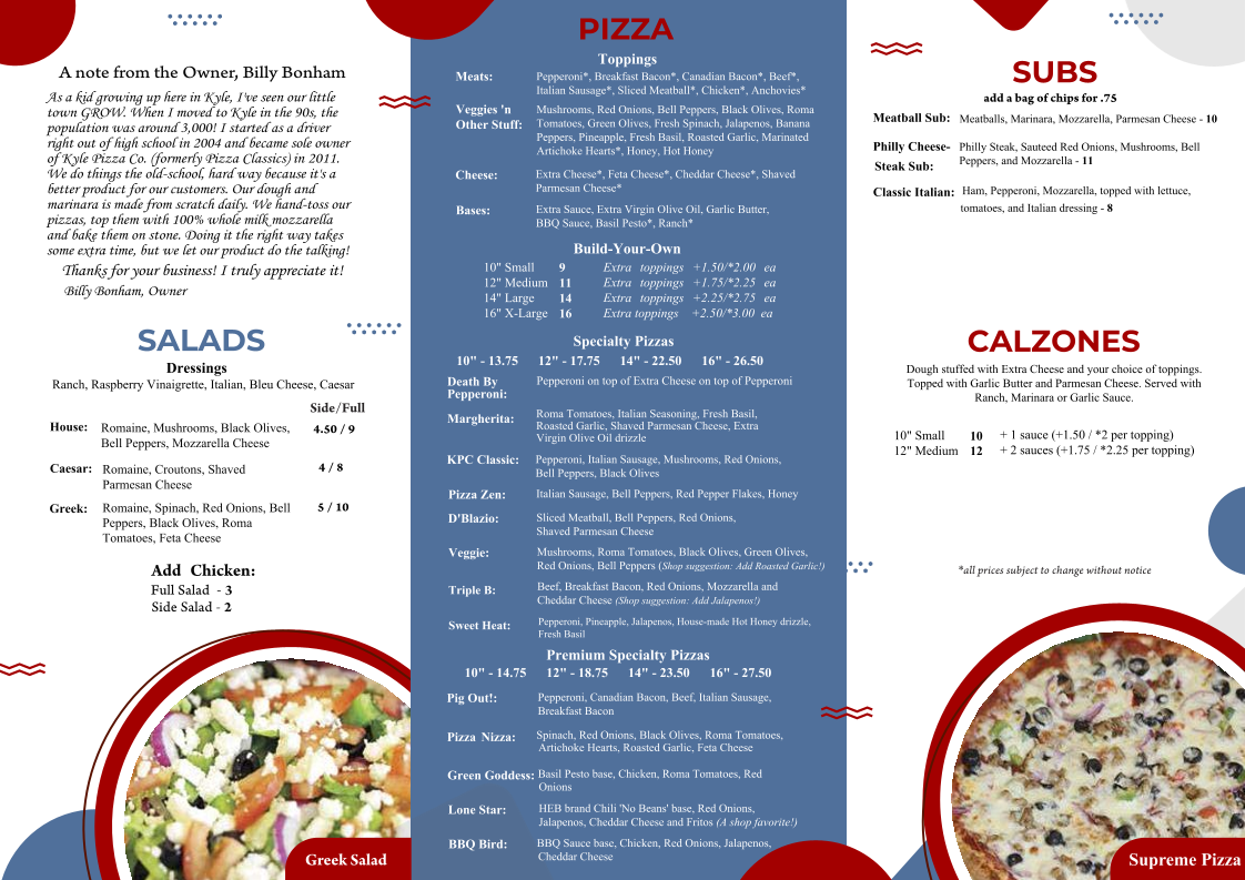 Menu Kyle Pizza Co.-4